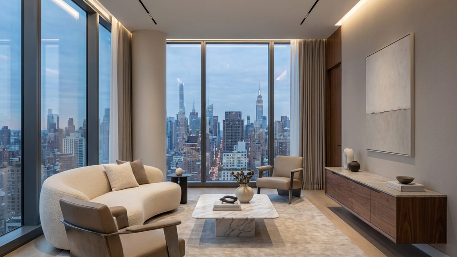 A modern living room redesigned with AI in Archify
